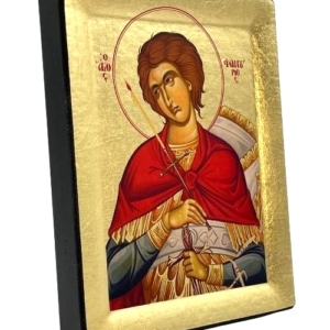 Icon of Saint Fanourios S Series Sideview and Size, Christian Artwork