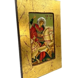 Icon of Saint George FS Series Sideview and Size, Spiritual Artwork