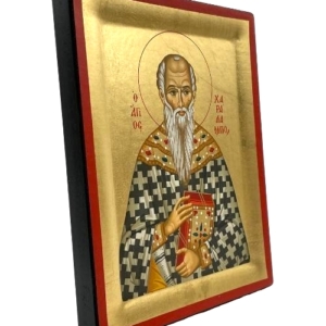 Icon of Saint Haralambos S Series Sideview and Size, Religious Artwork