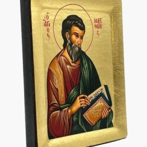 Icon of Saint Mattheos S Series Sideview and Size, Spiritual Artwork