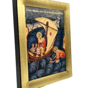 Icon of The Miracle of Saint Nicolaos S Series Side view and Size, Spiritual Artwork
