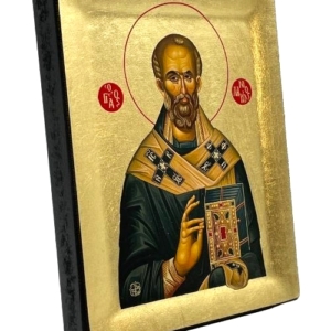 Icon of Saint Nikolaos from Monastery of Vatopedi S Series Sideview and Size, Religious Artwork