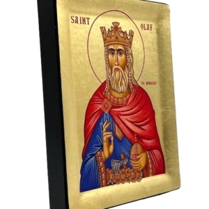Icon of Saint Olaf of Norway S Series Side view and Size, Spiritual Artwork