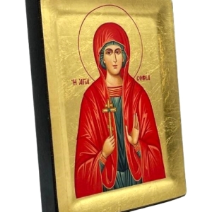 Icon of Saint Sophia S Series Sideview and Size, Christian Artwork