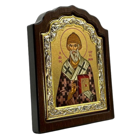 Icon of Saint Spyridon C Series Sideview, Spiritual Artwork