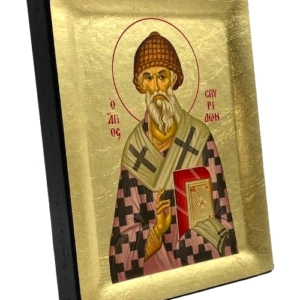 Icon of Saint Spyridon S Series Sideview and Size, Christian Artwork