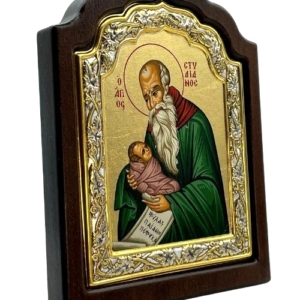 Icon of Saint Stylianos C Series Sideview, Spiritual Artwork