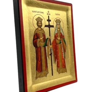 Icon of Saints Constantine and Helen S Series Side view and Size, Spiritual Artwork