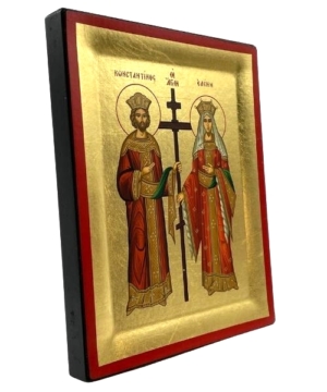 Icon of Saints Constantine and Helen S Series Side view and Size, Spiritual Artwork