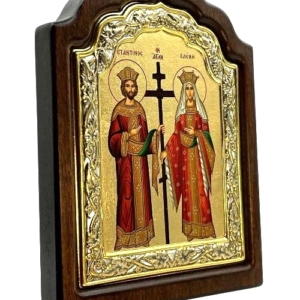 Icon of Saints Constantine and Helen C Series Sideview, Spiritual Artwork