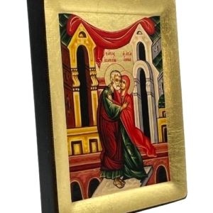 Icon of Saints Ioakim and Anna S Series Sideview and Size, Christian Artwork