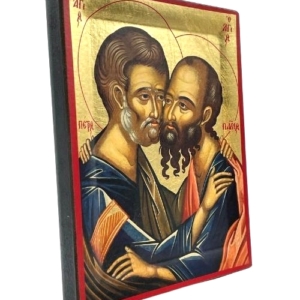 Icon of Saints Peter and Paul S Series Side view and Size, Spiritual Artwork