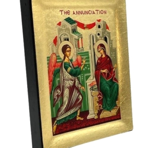 Icon of The Annunciation of Theotokos S Series Side view and Size, Spiritual Artwork
