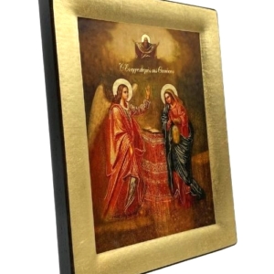 Icon of The Annunciation S Series Sideview and Size, Spiritual Artwork