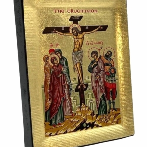 Icon of The Crucifixion S Series Side view and Size, Religious Artwork