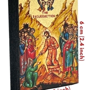 Icon of The Resurrection Magnet S Series Sideview and Size, Spiritual Artwork
