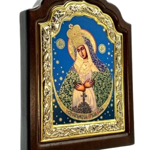 Icon of Virgin Mary Praying C Series Sideview, Spiritual Artwork