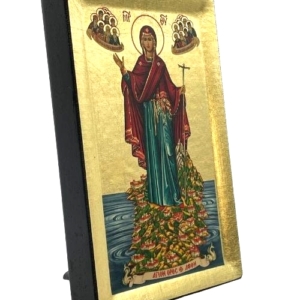 Icon of Virgin Mary Athonitissa S Series Side view and Size, Religious Artwork