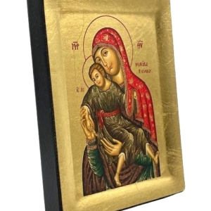 Icon of Virgin Mary Eleousa - Mercy Giving of Kykkos S Series Sideview and Size, Religious Artwork