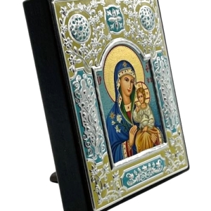 Icon of Virgin Mary Eternal Bloom ME Series Sideview, Religious Artwork