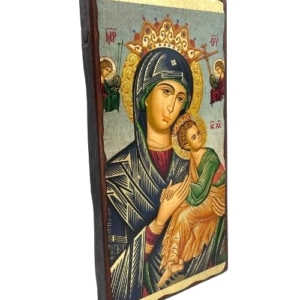 Icon of Virgin Mary Perpetual Help SW Series (Narrow Style) Side view, Orthodox Artwork