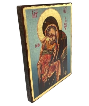 Icon of Virgin Mary and Jesus Christ SW Series (Standard Style), Side view, Orthodox Artwork