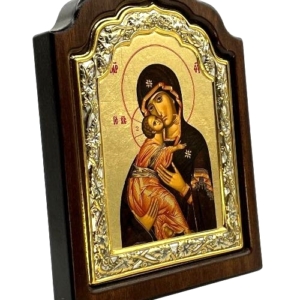 Icon of Virgin Mary of Vladimir C Series Sideview, Spiritual Artwork
