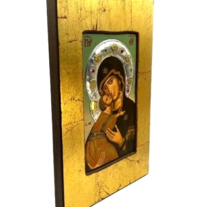 Icon of Virgin Mary of Vladimir FS Series Sideview and Size, Spiritual Artwork