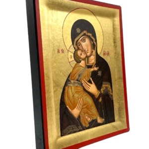 Icon of Virgin Mary of Vladimir S Series Side view and Size, Religious Artwork
