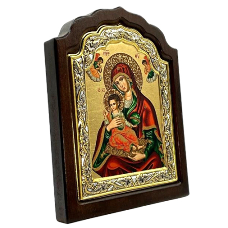 Icon of Virgin Mary Vrefokratousa - Child Holding C Series Sideview, Spiritual Artwork