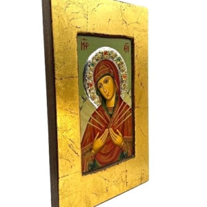 Icon of Virgin Mary with Seven Swords FS Series Sideview and Size, Spiritual Artwork