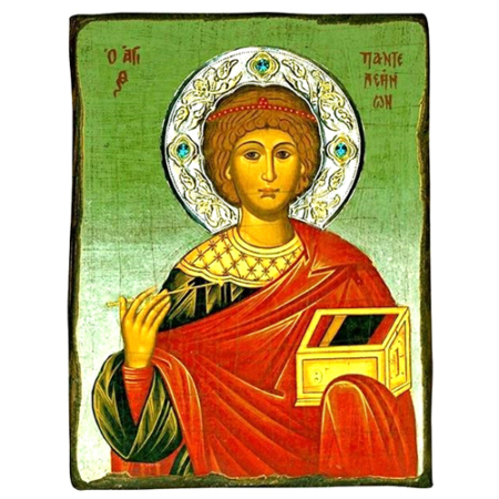 Icon of Saint Panteleimon D Series, Religious Artwork