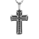 Men's Stainless Steel Antiqued Cross Pendant Necklace