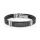 Crucible Men's Stainless Steel Lord's Prayer ID Plate Rubber Bracelet