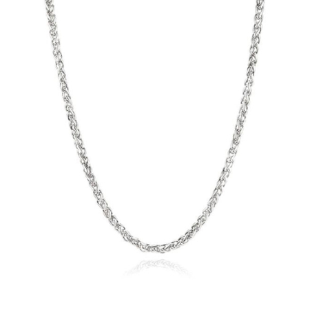 Stainless Steel Polished Spiga Chain Necklace