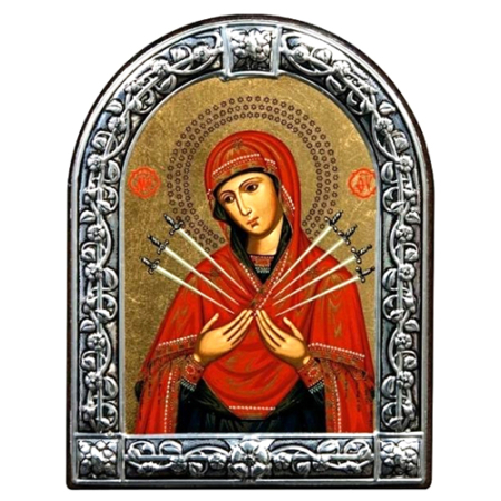 Icon of Virgin Mary with Seven Swords MC Series, Spiritual Artwork