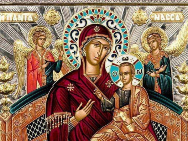 Icon of Virgin Mary Pantanassa GE Series Showing Art Detail