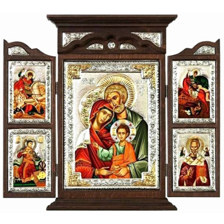 Triptych Icon of The Holy Family T Series, Spiritual Artwork