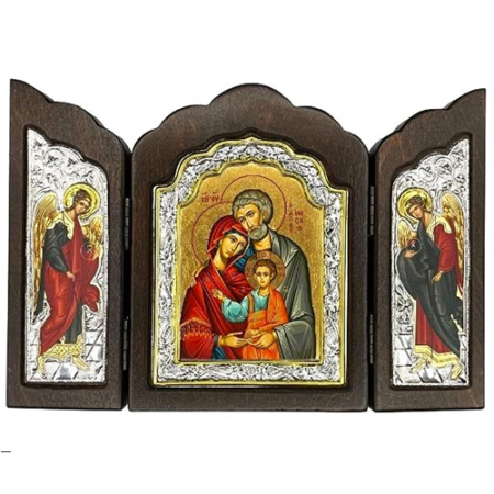 Triptych Icon of The Holy Family T Series, Religious Artwork