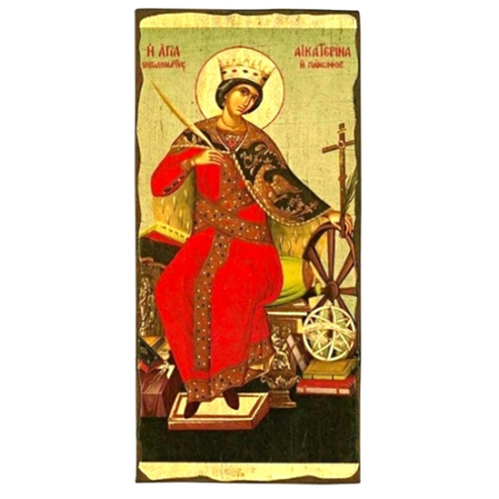 Icon of Saint Catherine SW Series (Narrow Style), Spiritual Artwork