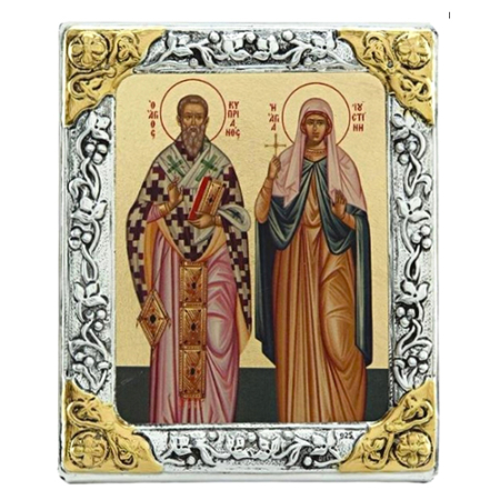 Icon of Saints Kyprianos and Justina G Series, Spiritual Artwork