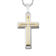 Men's Two-Tone Stainless Steel Multi-Layer Cross Pendant Necklace