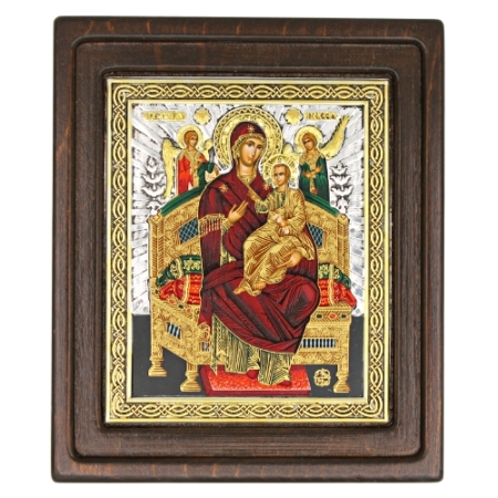 Religious Icon of Virgin Mary Pantanassa - Silver & Gold