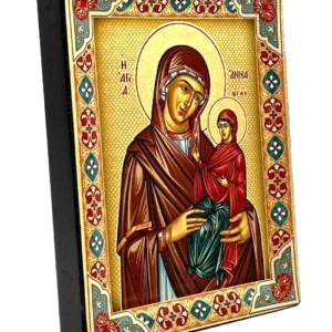 Icon of Saint Anna, Mother of the Blessed Virgin Mary SF Series Sideview and Size, Religious Artwork