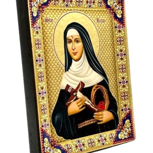 Icon of Saint Rita SF Series Sideview, Religious Artwork