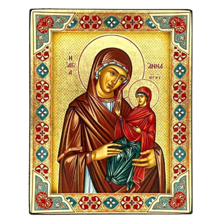 Icon of Saint Anna, Mother of the Blessed Virgin Mary SF Series, Religious Artwork