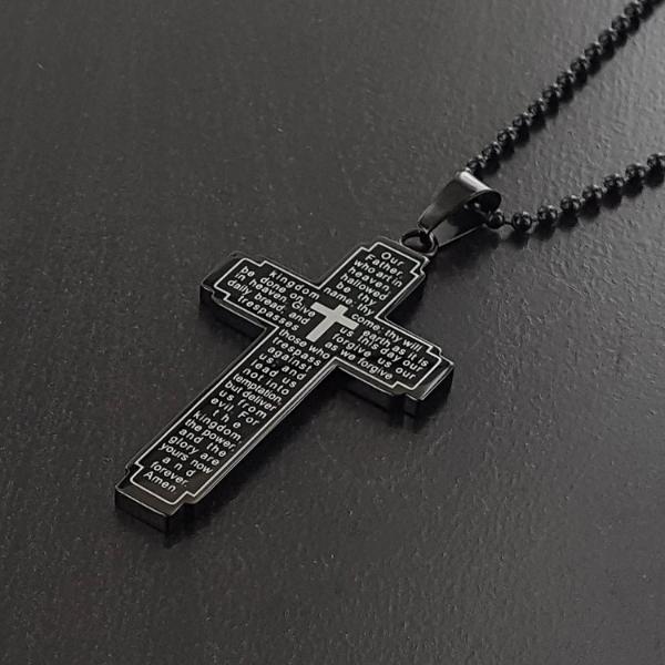 1Pc Inspirational Bible Verse Scripture Golden Cross Necklace For Men  Lord's Prayer Cross Necklaces For Boy With Scripture Faith 22 Inch Chain  Gifts Jewelry | SHEIN USA