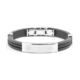 Front View: Stainless Steel Lord's Prayer ID Plate Rubber Bracelet