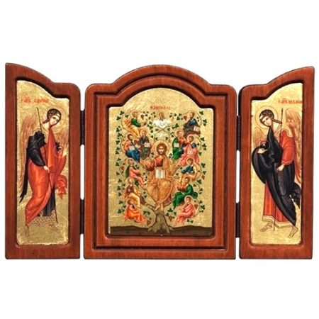 Triptych Icon of The Tree of Life TE Series, Spiritual Artwork