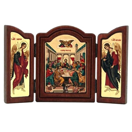 Triptych Icon of The Last Supper TE Series, Spiritual Artwork